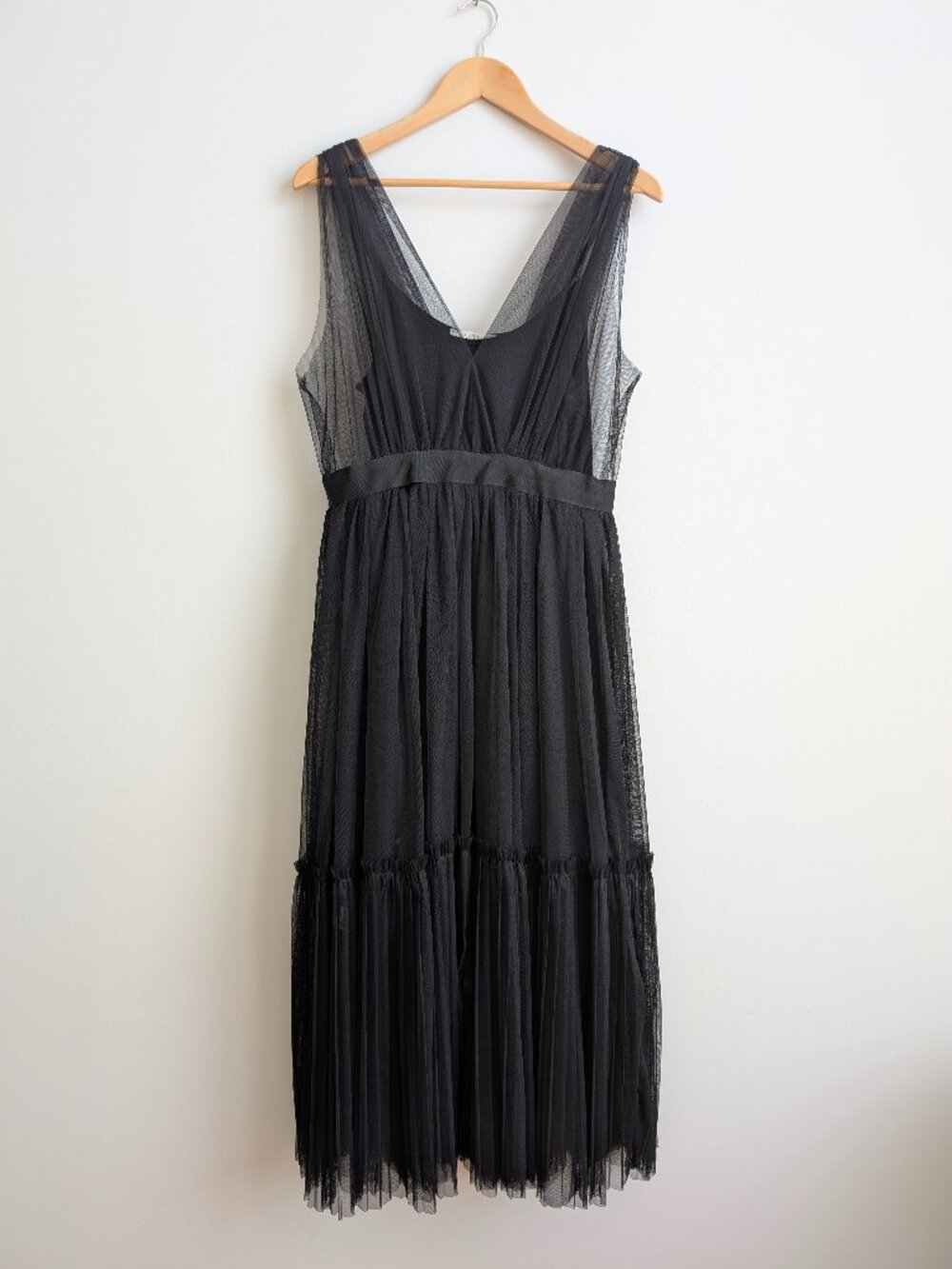 Astrid Medium two piece dress black tulle sleeveless midi dress made in Italy